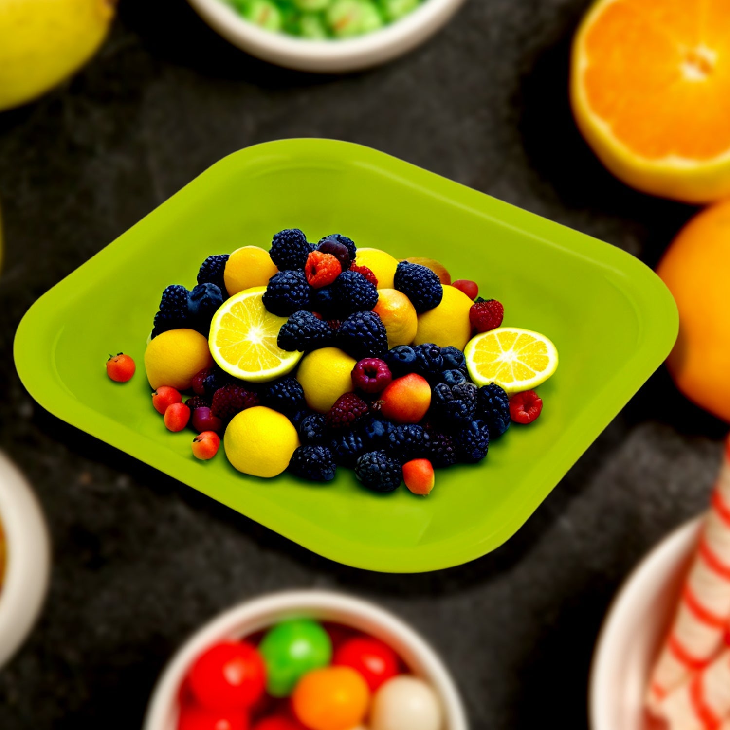 5561 Small Square Plastic Ice Cream Plate Snacks / Breakfast Plate, Kitchen Square Microwave Safe (4 Pcs Set) 5561 Small Square Plastic Ice Cream Plate Snacks / Breakfast Plate, Kitchen Square Microwave Safe (4 Pcs Set)